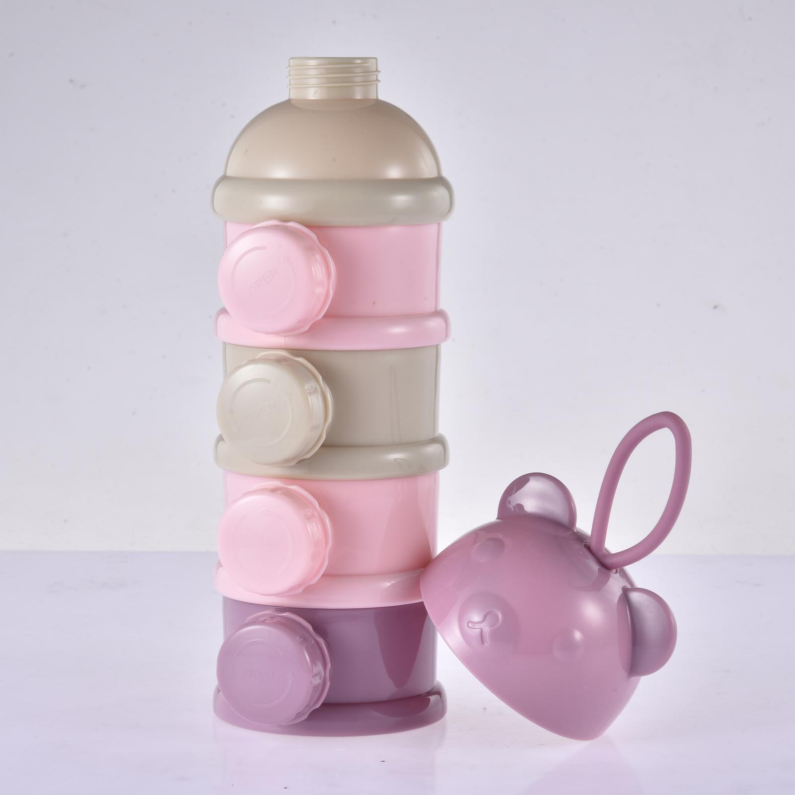 Formula Dispenser Portable - Formula Container 4 Grid Portable Milk