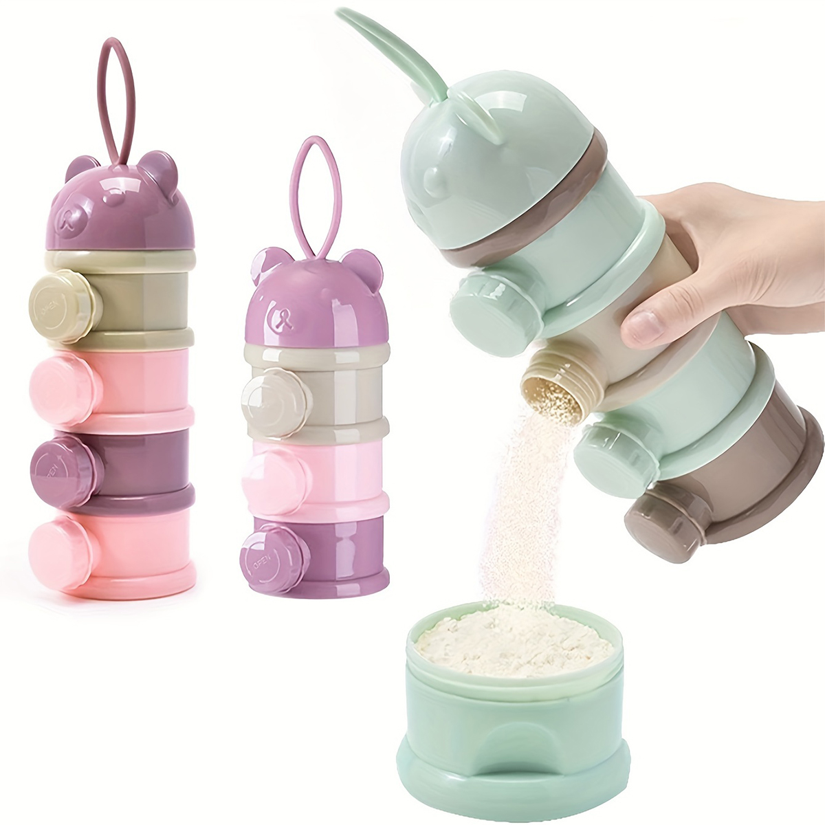 Formula Dispenser Portable - Large Capacity Baby Milk Powder Container