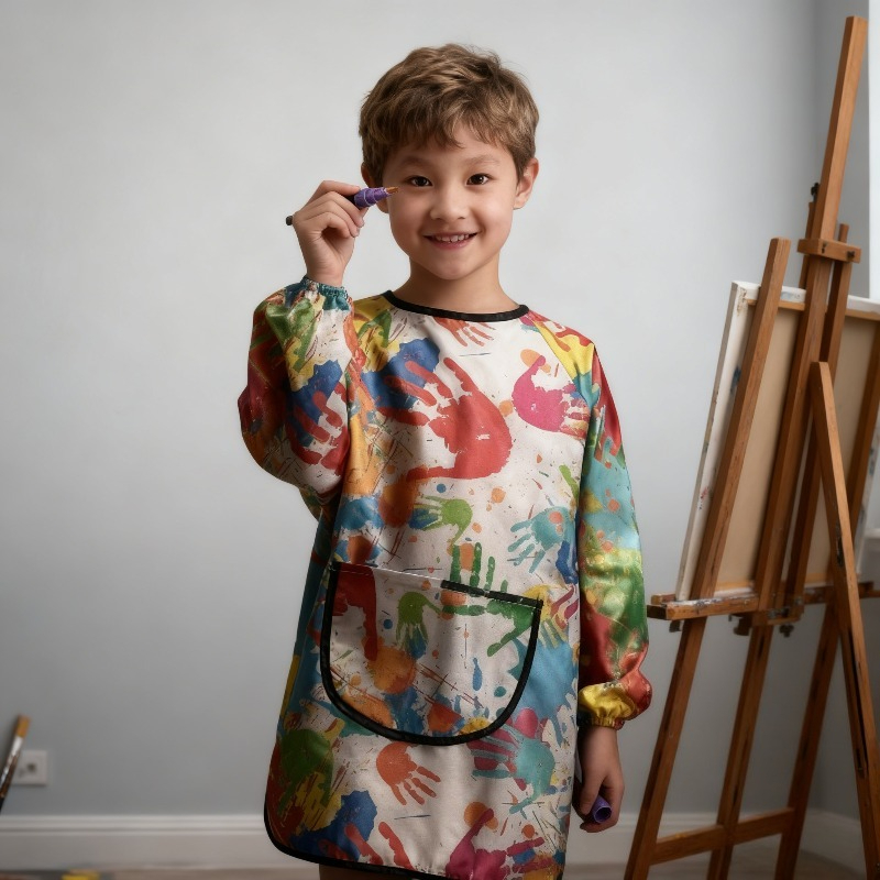 Toddler Waterproof Art Smock w - Bib Long Sleeve ulasan dan harga