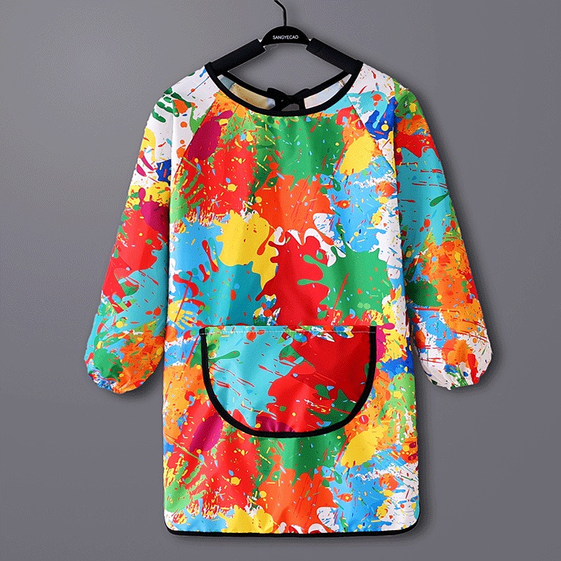 Toddler Waterproof Art Smock w - Bib Long Sleeve ulasan dan harga