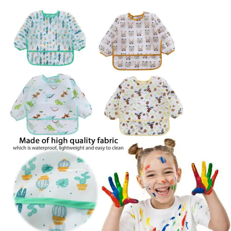 1Pcs Cute Baby Bibs Toddler Wa - Bib Long Sleeve ulasan dan harga