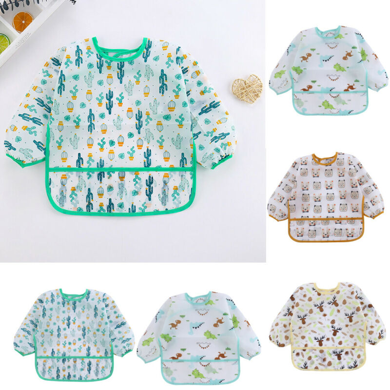 1Pcs Cute Baby Bibs Toddler Wa - Bib Long Sleeve ulasan dan harga