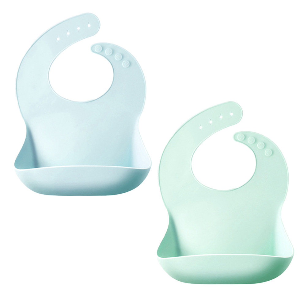 2pcs Silicone Baby Drool Bibs  - Feeding Baby Food ulasan dan harga