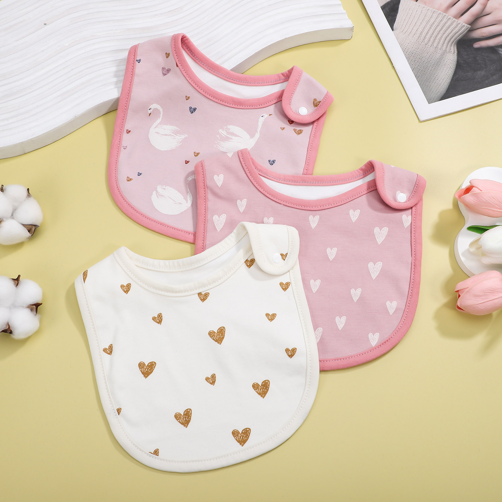 3pcs Cotton Drool Bibs Newborn - Feeding Baby Food ulasan dan harga