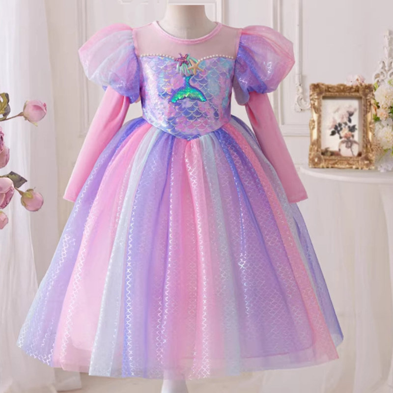 Pink Mermaid Dress 2026 New Ba - Bib Long Sleeve ulasan dan harga