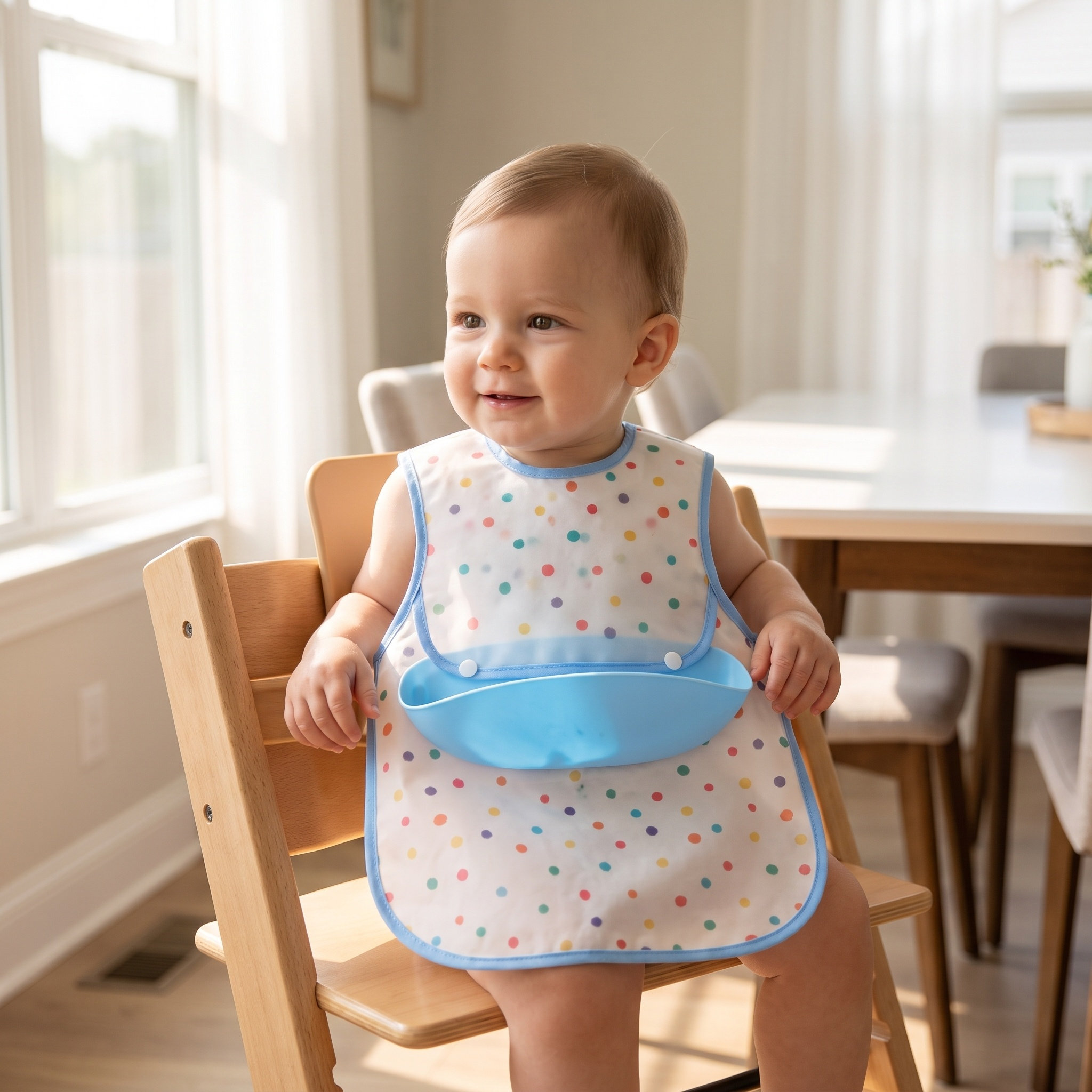 Toddler Bib with Pocket Waterp - Feeding Baby Food ulasan dan harga