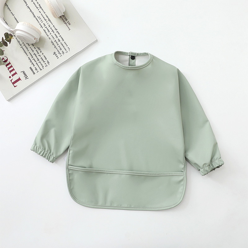 Baby Bibs Burp Cloth Solid Col - Bib Long Sleeve ulasan dan harga