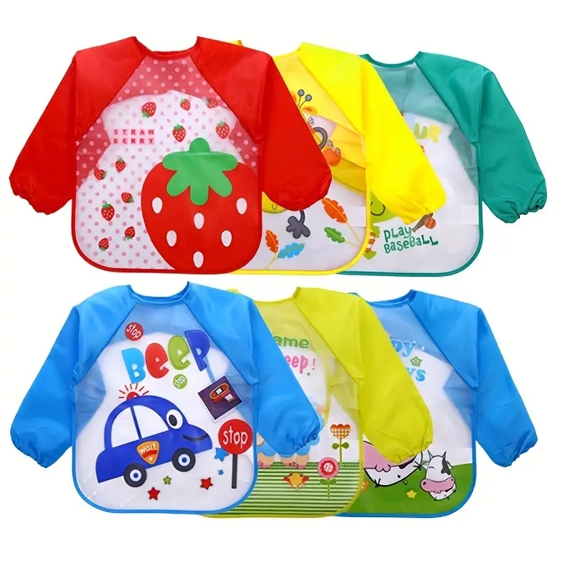 Waterproof EVA Full Sleeve Bab - Bib Long Sleeve ulasan dan harga