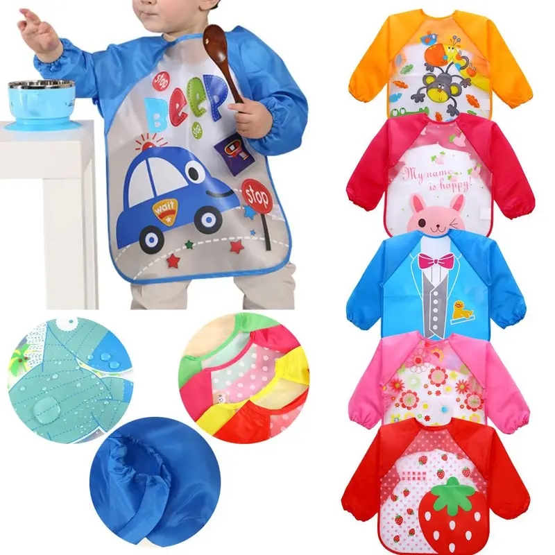 Waterproof EVA Full Sleeve Bab - Bib Long Sleeve ulasan dan harga