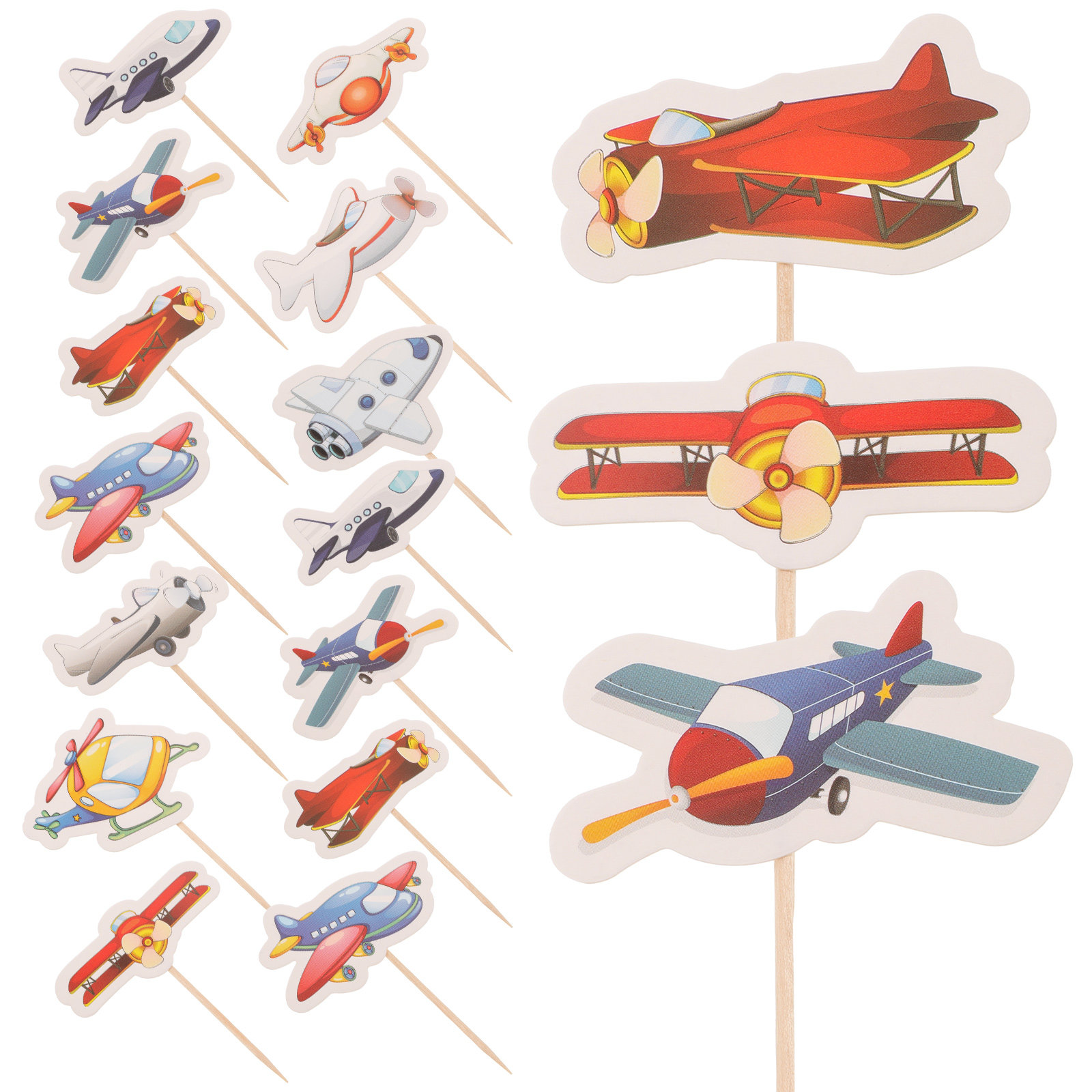 30Pcs Aircraft Cake Toppers Pi - Baby Food Dessert ulasan dan harga