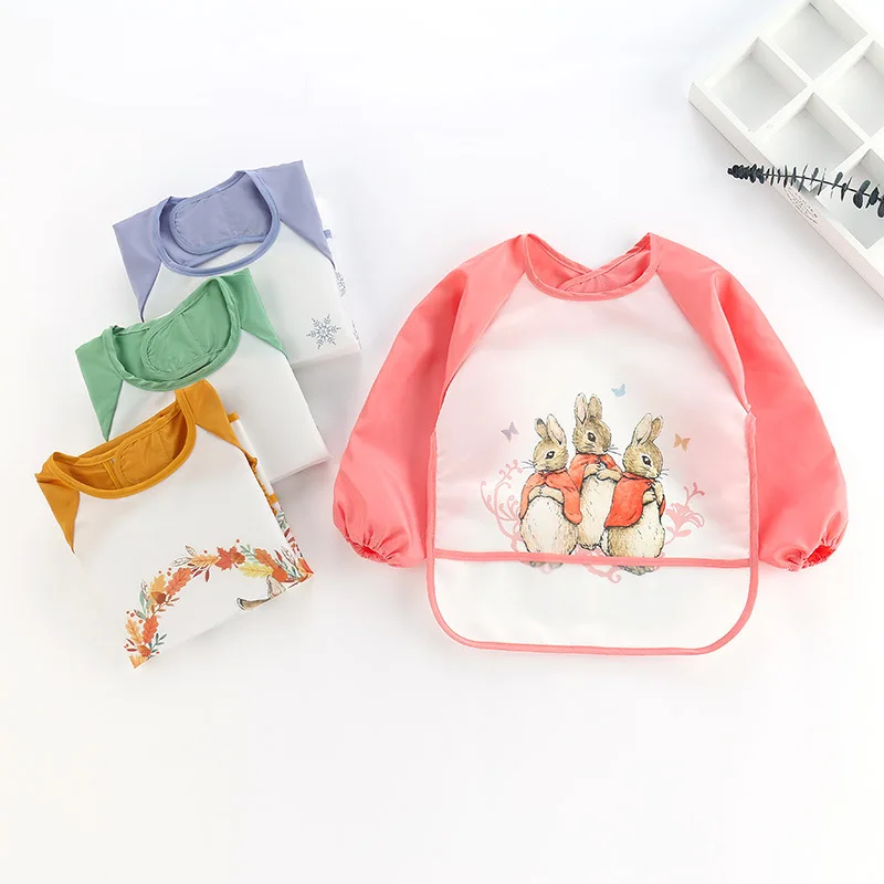 Baby's Soft Waterproof Bib Kid - Bib Long Sleeve ulasan dan harga