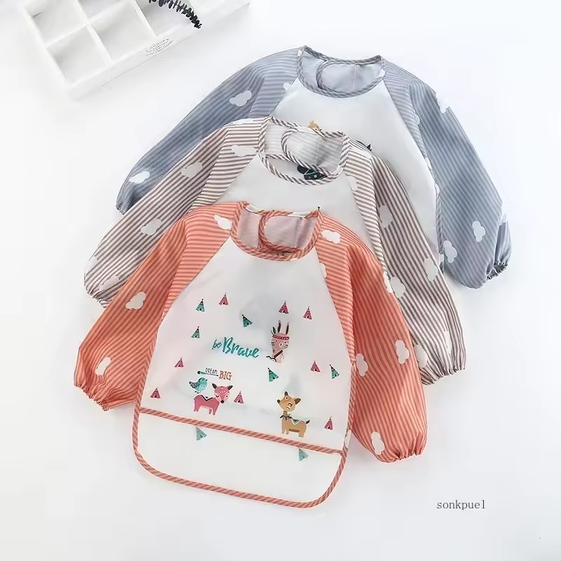 1-5pcs For1-3Year Baby Long Sl - Bib Long Sleeve ulasan dan harga