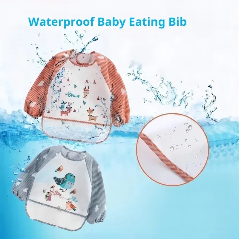 1-5pcs For1-3Year Baby Long Sl - Bib Long Sleeve ulasan dan harga