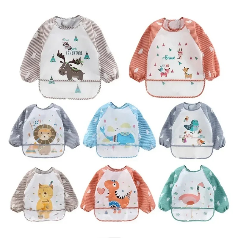 1-5pcs For1-3Year Baby Long Sl - Bib Long Sleeve ulasan dan harga
