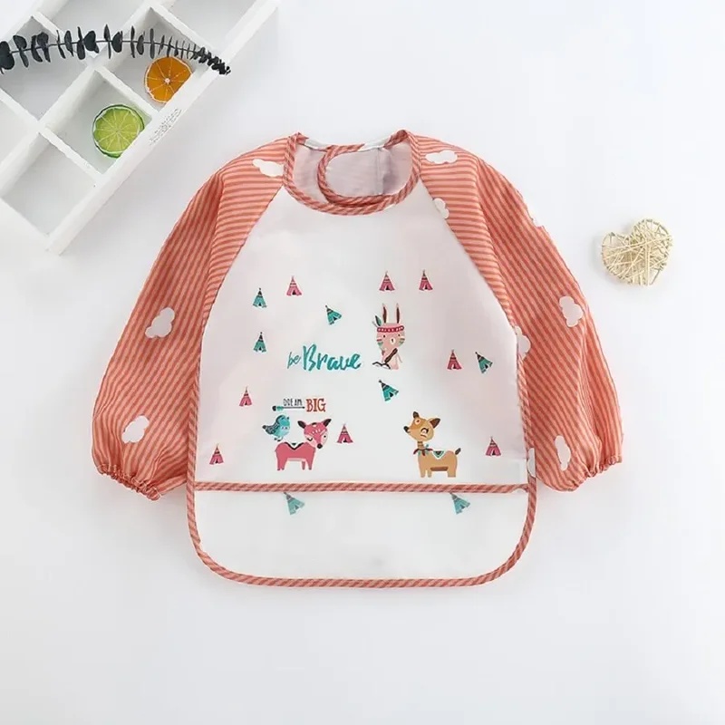 1-5pcs For1-3Year Baby Long Sl - Bib Long Sleeve ulasan dan harga