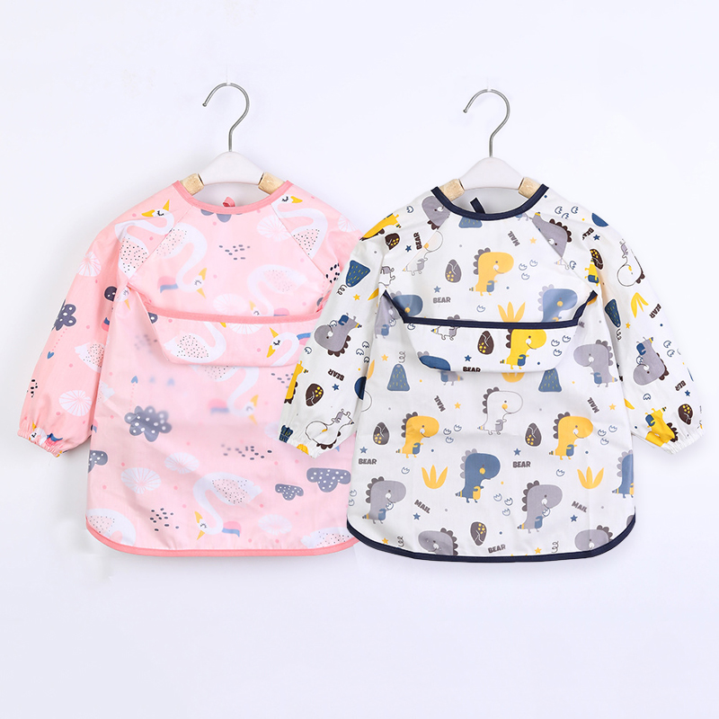 Kids Baby Bibs Toddler Waterpr - Bib Long Sleeve ulasan dan harga