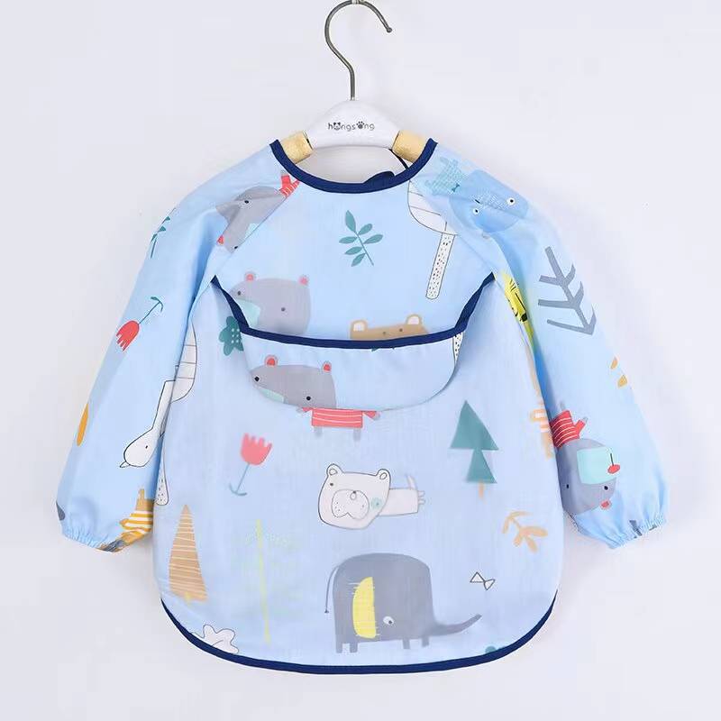 Kids Baby Bibs Toddler Waterpr - Bib Long Sleeve ulasan dan harga
